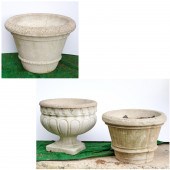 GROUP (3) ASSORTED CAST STONE