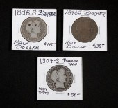 GROUP, 3 BARBER HALF DOLLAR CO