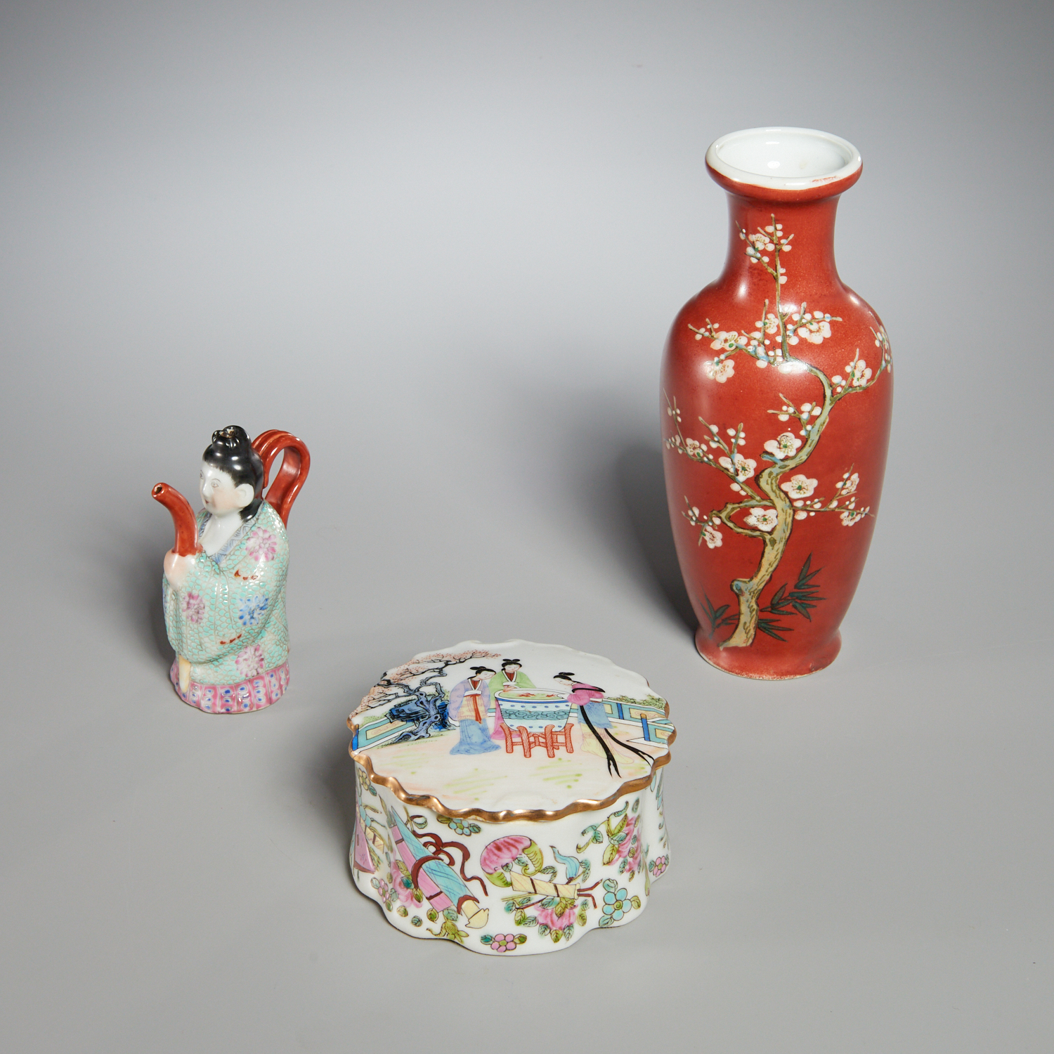 GROUP (3) CHINESE ENAMELED