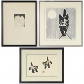 GROUP (3) FELINE PRINTS Robert