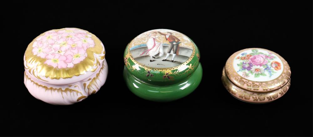 GROUP, 3 FRENCH PORCELAIN DRESSER