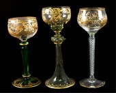 GROUP, 3 MOSER BOHEMIAN GLASS