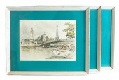 GROUP, 3 PARISIAN LITHOGRAPHS;