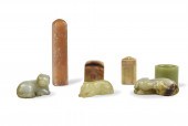 GROUP 3 SOAPSTONE SEALS, 3 JAD