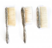 GROUP, 3 STERLING SILVER BRUSH