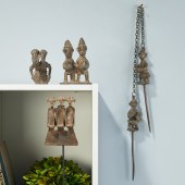 GROUP (4) AFRICAN METAL FIGURE