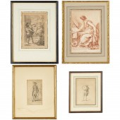 GROUP (4) ANTIQUE ENGRAVINGS,
