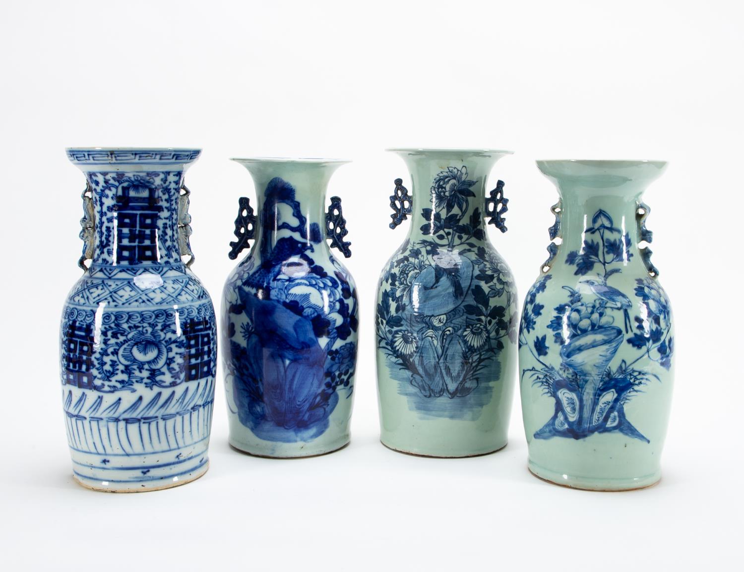 GROUP, 4 BLUE & WHITE CHINESE