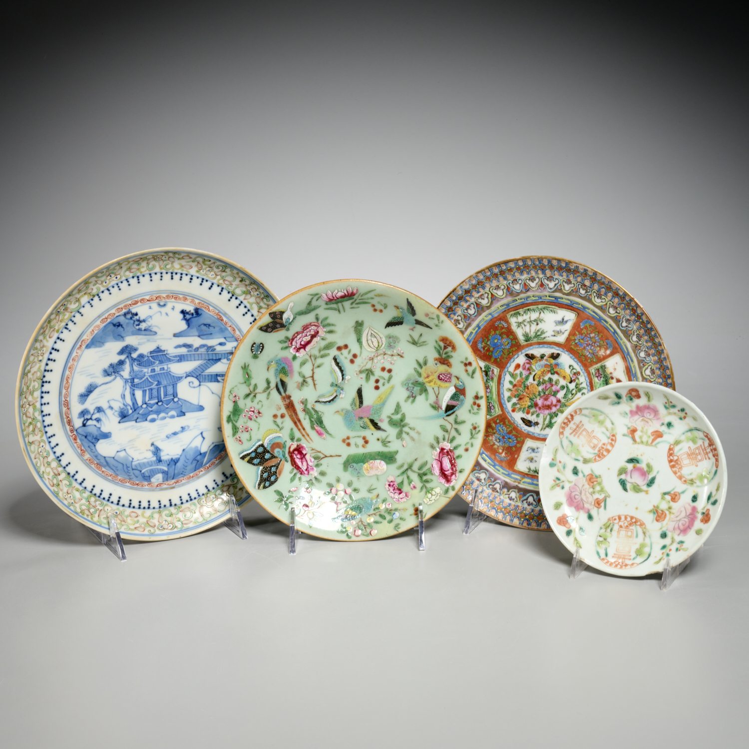 GROUP (4) CHINESE ENAMELED