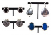 GROUP, 4 PAIRS OF STERLING SIL