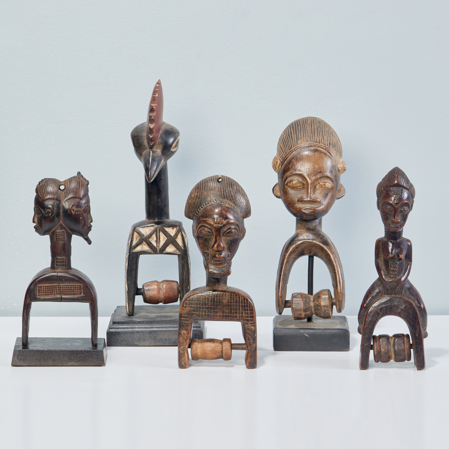 GROUP (5) AFRICAN STYLE FIGURAL