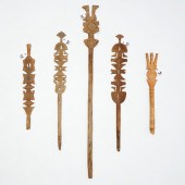 GROUP (5) TUAREG CARVED TENT P