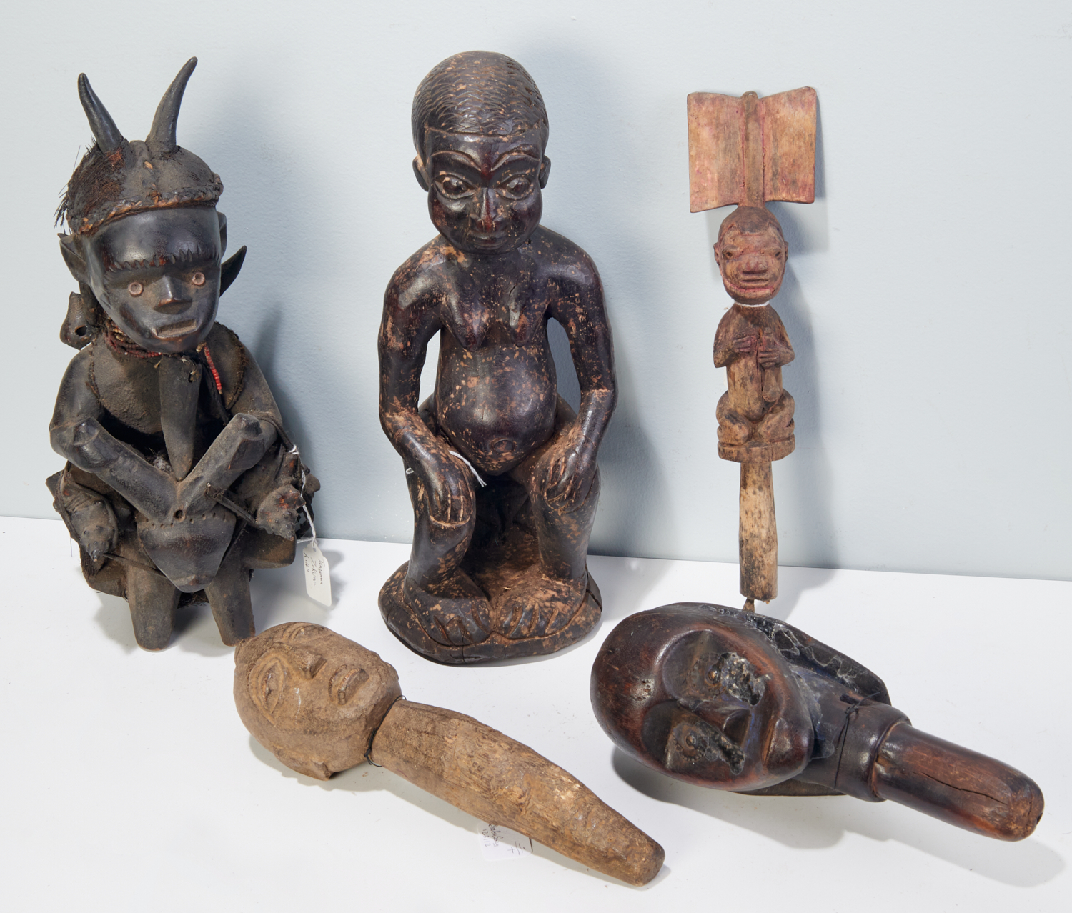 GROUP (5) WEST AFRICAN CARVINGS