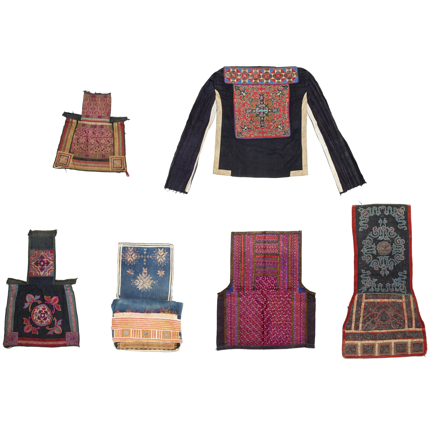 GROUP (6) CHINESE EMBROIDERED
