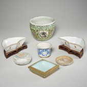 GROUP (6) CHINESE ENAMELED POR