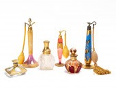 GROUP 6 GILT DECORATED GLASS P