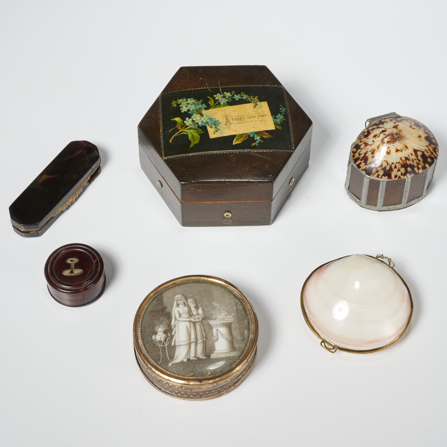 GROUP (6) SMALL ANTIQUE BOXES
