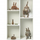 GROUP (7) AFRICAN LIDDED METAL