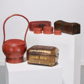 GROUP (7) ANTIQUE ASIAN BOXES<