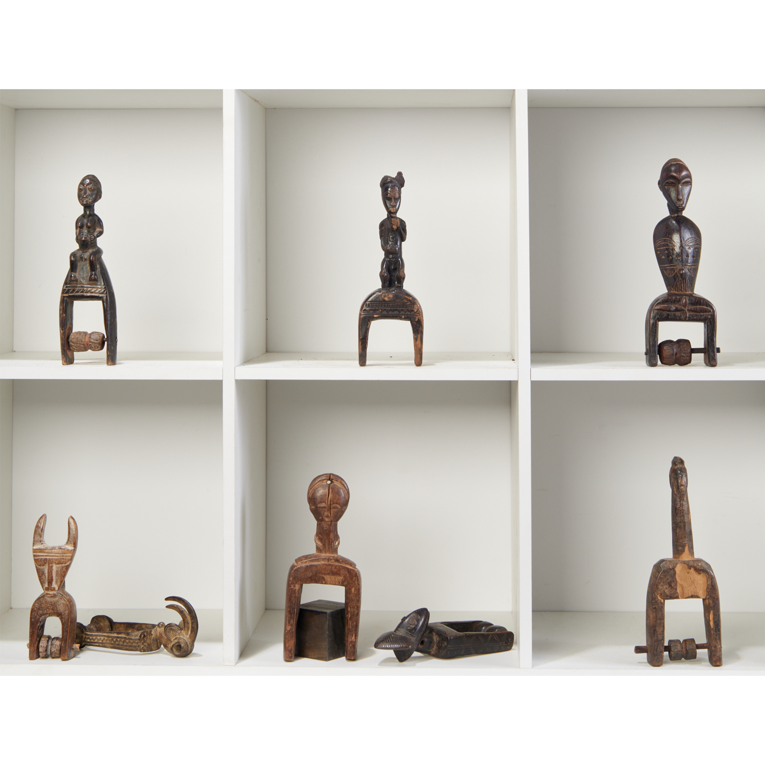 GROUP (8) AFRICAN FIGURAL HEDDLE