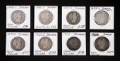 GROUP, 8 BARBER HALF DOLLAR CO
