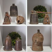 GROUP (8) BRASS TRIBAL GONGS A