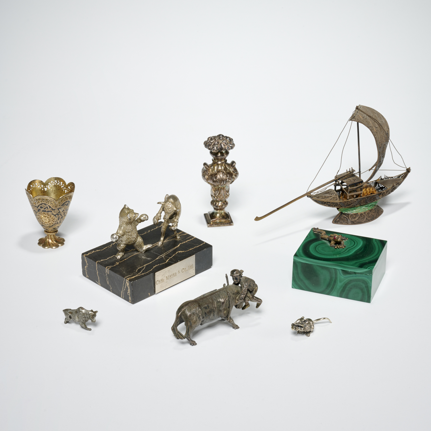 GROUP (8) SILVER ANIMALS &