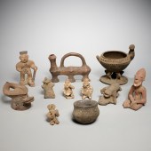 GROUP AFRICAN EARTHENWARE FIGU