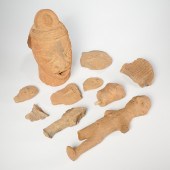 GROUP AFRICAN TERRA COTTA HEAD