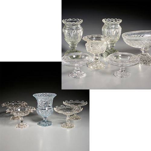 GROUP ANTIQUE ANGLO-IRISH CUT GLASS