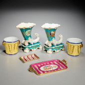 GROUP ANTIQUE FRENCH PORCELAIN