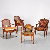 GROUP ANTIQUE FRENCH SEAT FURN