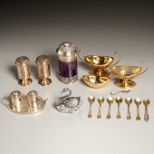GROUP ANTIQUE SILVER TABLE SAL