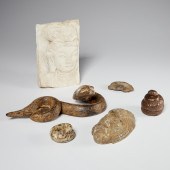GROUP ASIAN STONE AND POTTERY,