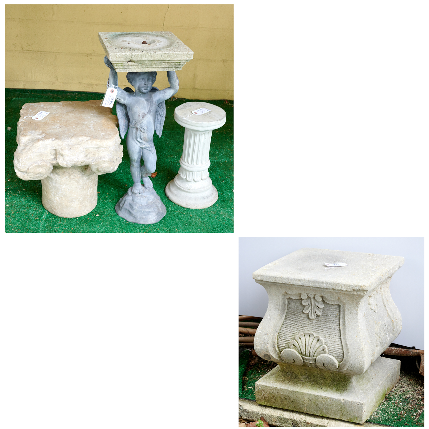 GROUP ASSORTED GARDEN PEDESTALS