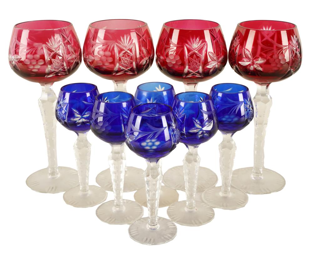 GROUP BOHEMIAN COLORED & CLEAR CUT-