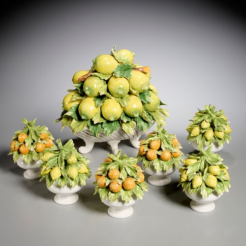 GROUP CAPODIMONTE CERAMIC FRUIT