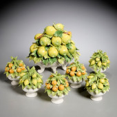 GROUP CAPODIMONTE CERAMIC FRUI