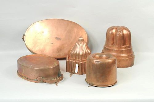 GROUP COPPER MOLDS AND PANSGroup of