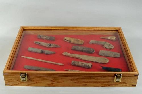 GROUP EARLY INUIT IVORY WOOD & BONE