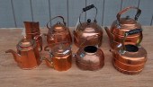 GROUP EIGHT COPPER TEAPOTSwith