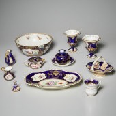 GROUP ENGLISH COBALT PORCELAIN