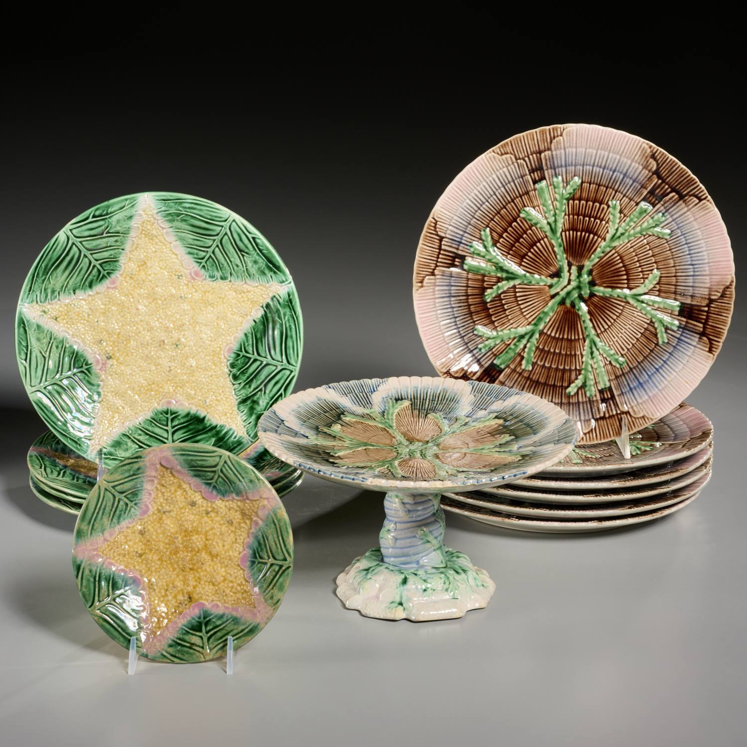 GROUP ENGLISH ETRUSCAN MAJOLICA