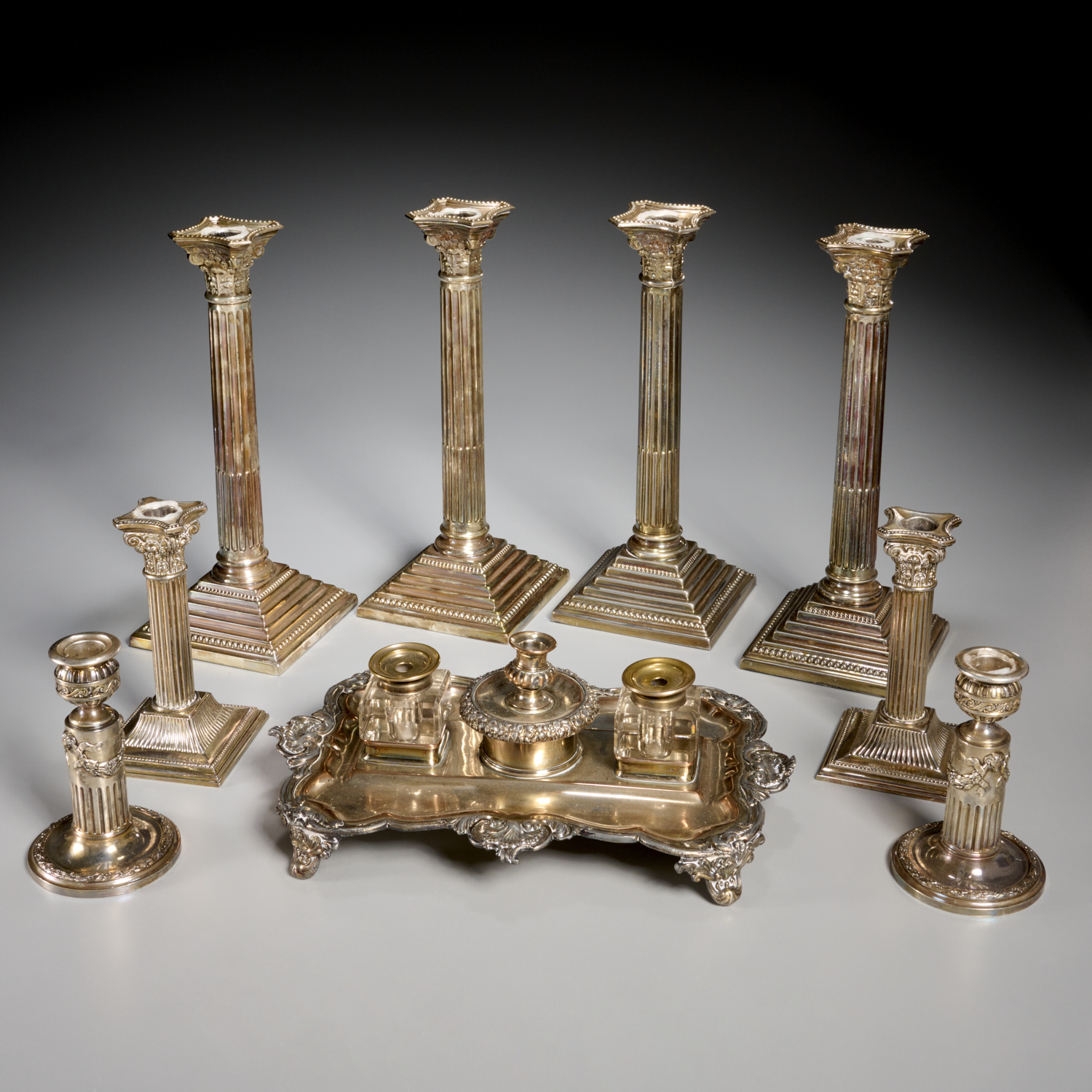 GROUP ENGLISH SILVER PLATED