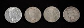 GROUP, FOUR 1924 PEACE DOLLARS