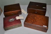 GROUP FOUR ANTIQUE WRITING BOX