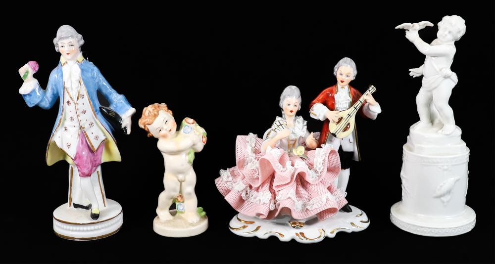 GROUP, FOUR CONTINENTAL PORCELAIN