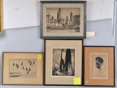 GROUP FOUR FRAMED ETCHINGScomp