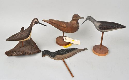 GROUP FOUR PAINTED WOOD SHOREBIRD