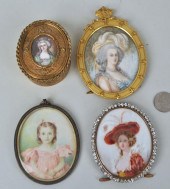GROUP FOUR PORTRAIT MINIATURES